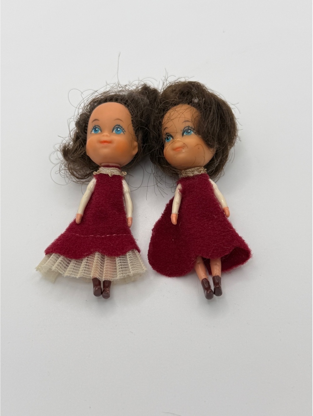 1:24 Scale Vintage 1980 Mattel The Littles Brunette Dolls Lot of 2